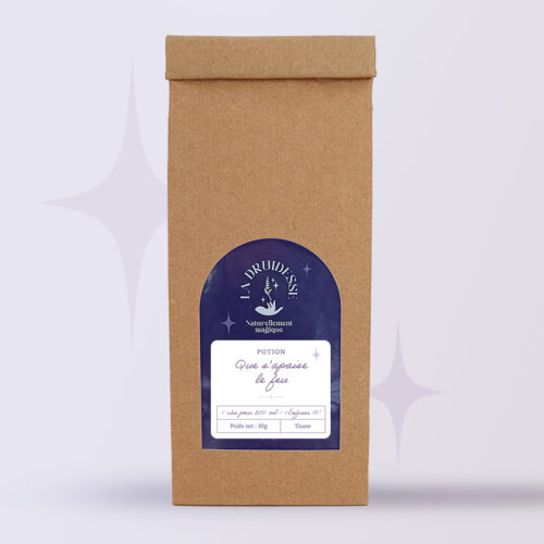 Tisane confort menstruel Que s'apaise le feu, à base d'alchémille, sauge et camomille, en sachet de 30g.