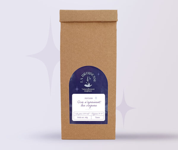 Tisane Que s'apaisent les vagues à base de menthe poivrée, marjolaine et romarin, en sachet de 40g.