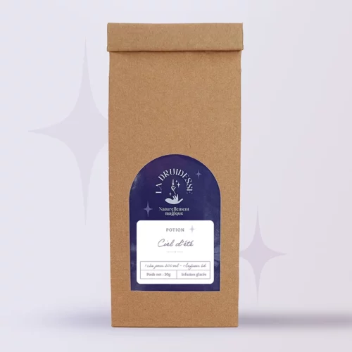 Sachet d'infusion glacée sans sucre Ciel d'été, à l'hibiscus, menthe poivrée, verveine citronnelle, cynorhodon et thym citron