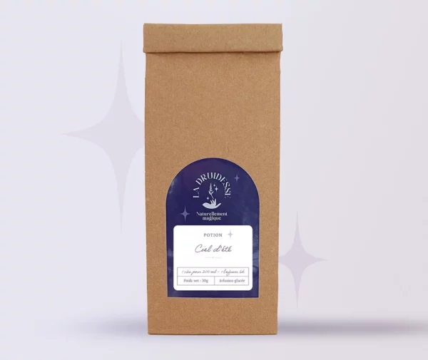 Sachet d'infusion glacée sans sucre Ciel d'été, à l'hibiscus, menthe poivrée, verveine citronnelle, cynorhodon et thym citron